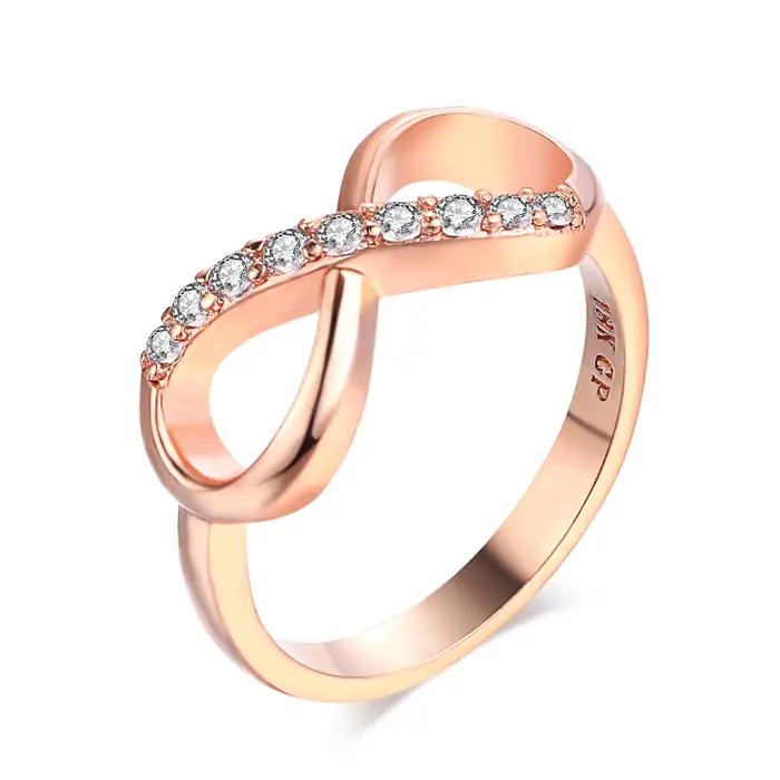 Bagues en cristal et cuivre pour femmes, nouveau Design Offre Spéciale, couleur or Rose, bijoux Infi