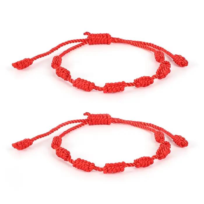 Bracelet rouge chinois en pierre naturelle cinabre, corde d'amitié, chaîne porte-bonheur pour Couple