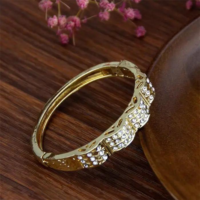 Bracelet doré en biscuits complet pour femme, bracelet en alliage pour fille, bijoux de mariage pour