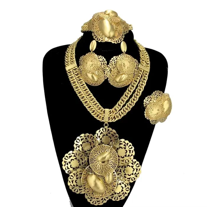 Grand collier pendentif pour femme, fleur, banquet, accessoires de fête de mariage, ensemble de bijo