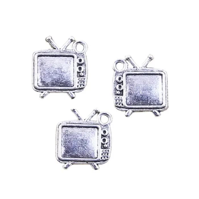 Pendentifs antiques de couleur argent, 20 pièces, ensemble de télévision, bijoux tibétains faits à b