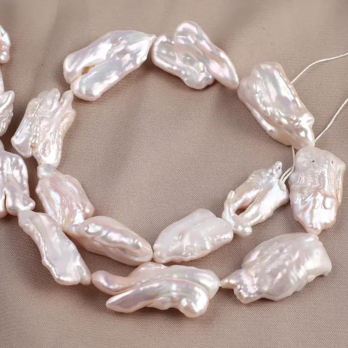 Perles d'eau douce 100% naturelles, perles Pipa, perles baroques de haute qualité, perles de forme s