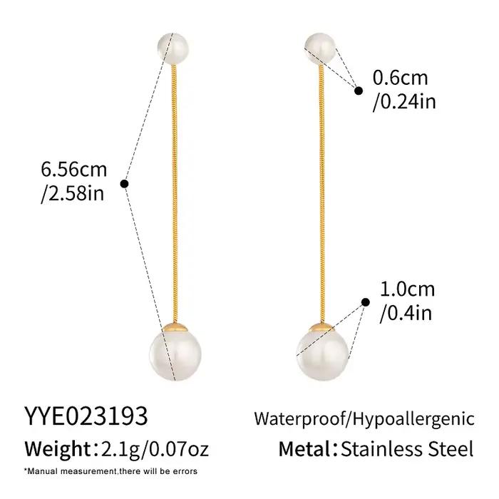 Boucles d'oreilles pendantes Miia à longues franges et perles, style simple et raffiné, tendance et 