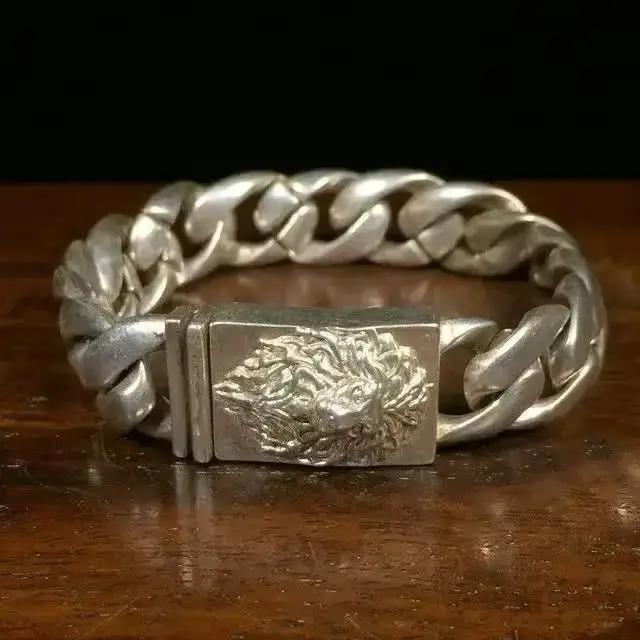 Bracelet en argent tibétain, bijoux de mode personnalisés, fabrication exquise, cadeau pour hommes e