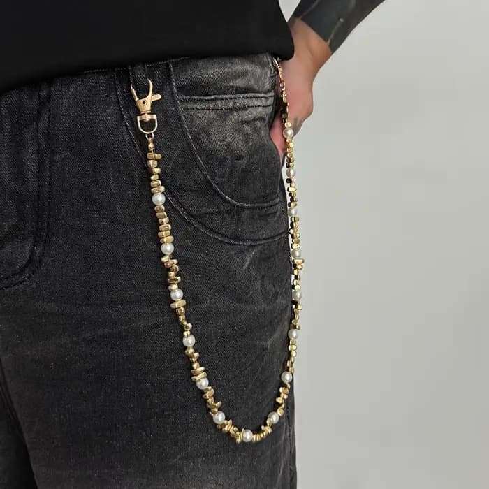 PuRui tendance Punk irrégulière CCB perlé taille chaîne porte-clés pour hommes Hip Hop polyvalent je