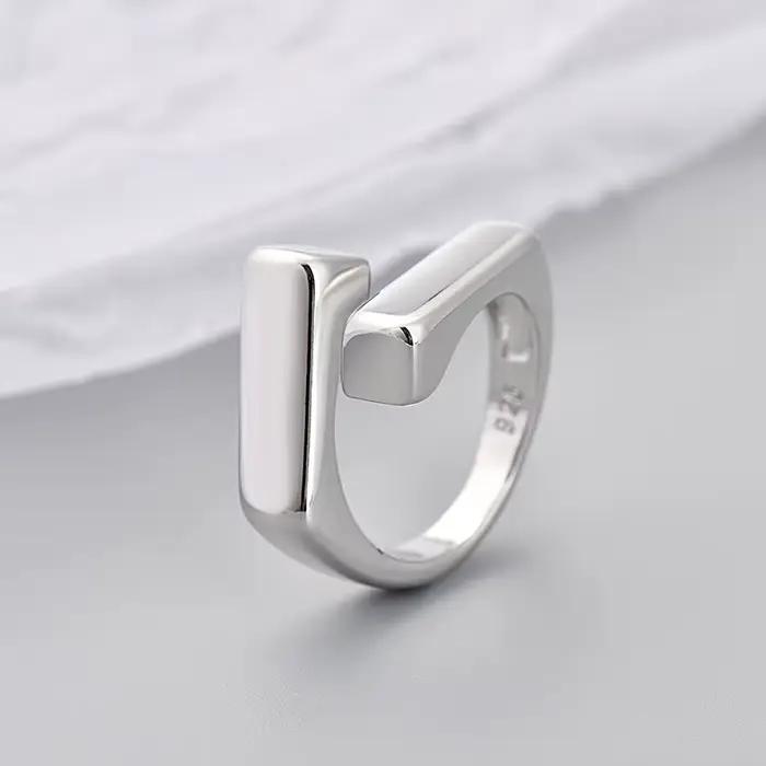 925 bagues en argent Sterling pour femmes Vintage fait à la main réglable or brillant pierre anneau 