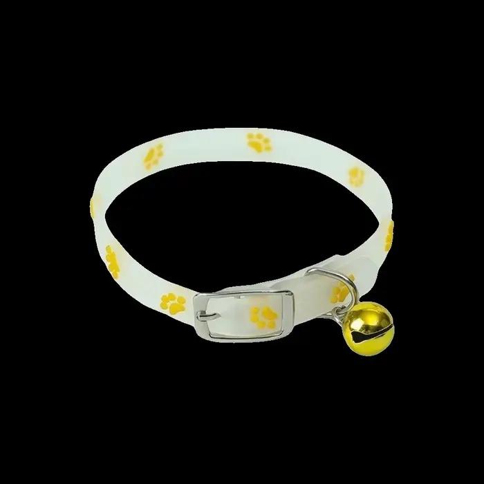 Collier réglable pour chat, anti-perte, en silicone, lumineux, imprimé griffes, qui brille dans le n
