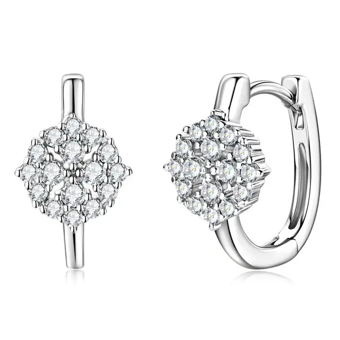Vinregem GRA 3EX VVS1 D coupe ronde vrais diamants Moissanite pierres précieuses boucles d'oreilles 