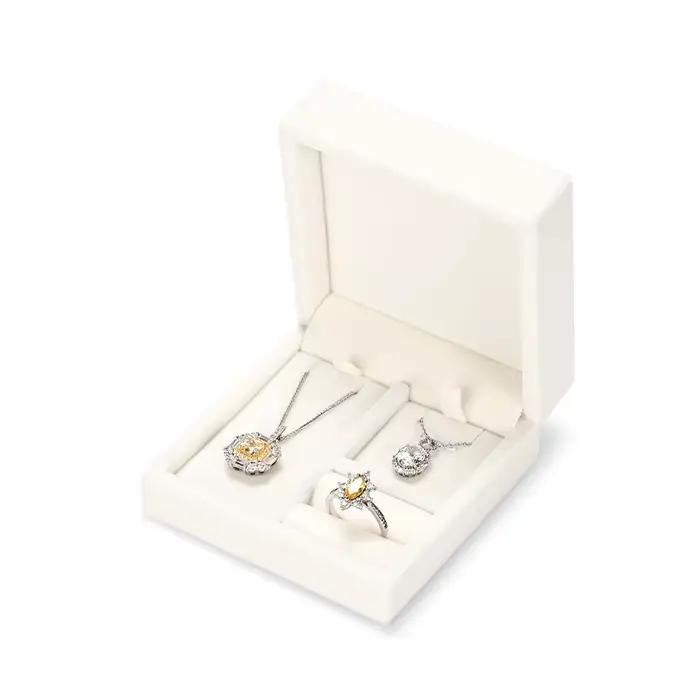 Oirlv boîte à bijoux en velours Portable boîte à bagues collier pendentif boîte de rangement accesso