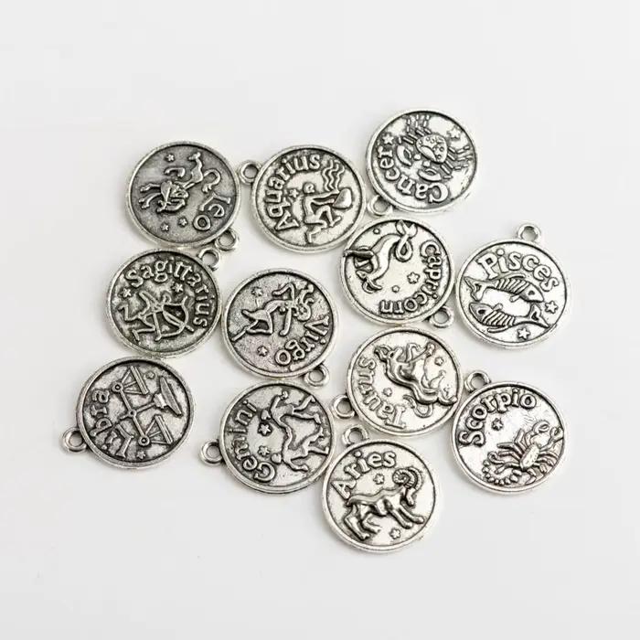12 constellations pendentif pour trouver et composants de bijoux, accessoires de maquillage à faire 