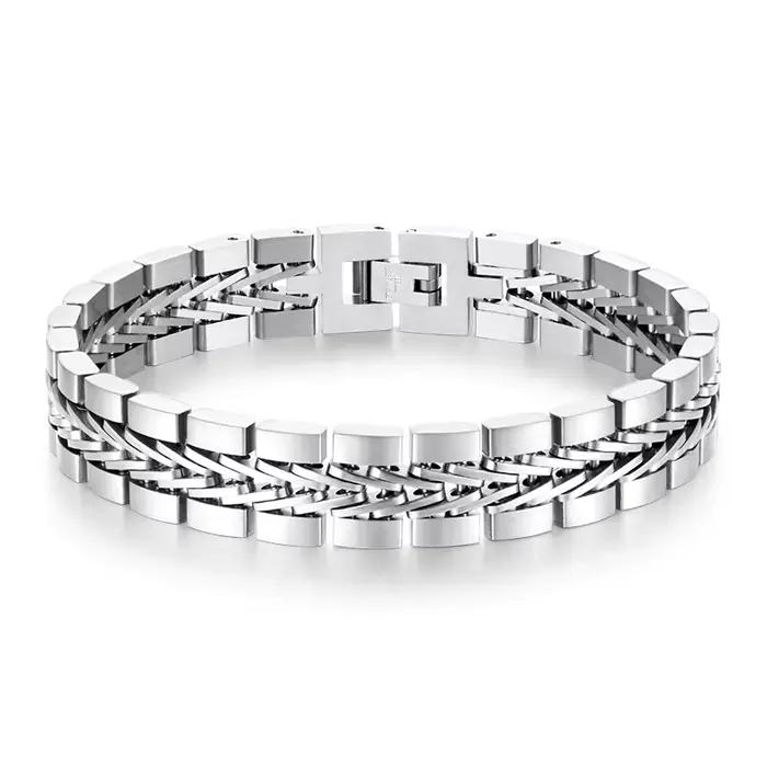 Loe |   Bracelet Punk en acier inoxydable pour hommes, mode garçon, plaqué or, bijoux Hip Hop, nouve