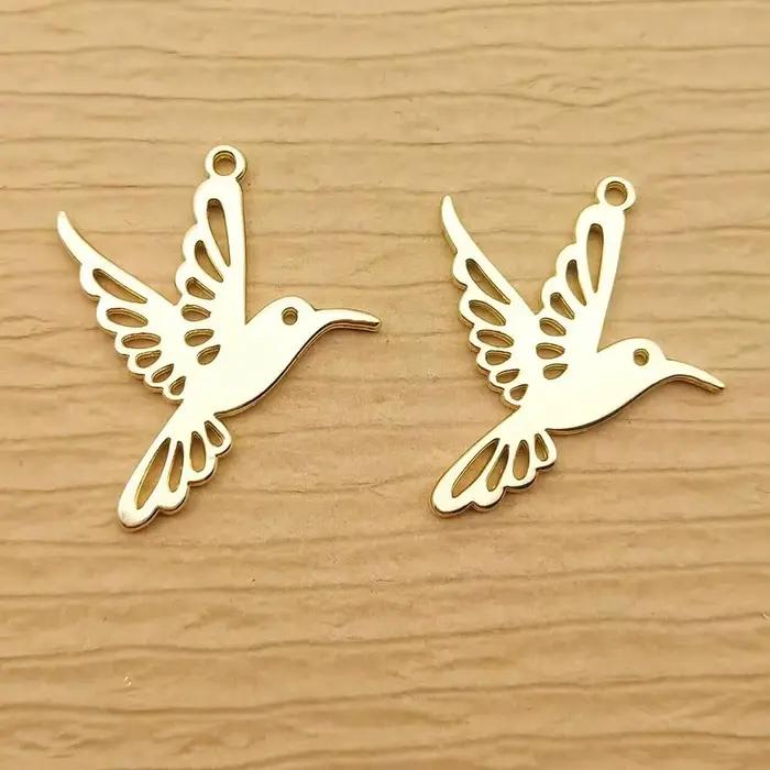 Breloques colibri pour la fabrication de bijoux, 10 pièces, boucles d'oreilles, pendentif, Bracelet,