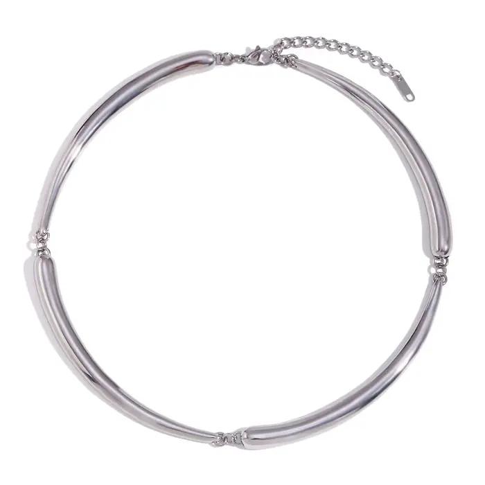 MamitaSlay Cool Hip-hop quatre noeuds de bambou collier Punk en acier inoxydable bijoux imperméable 