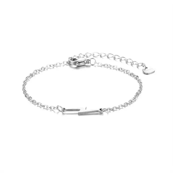 Bracelet porte-bonheur en forme d'éclair pour femmes et hommes, bijoux en acier inoxydable, cadeau t