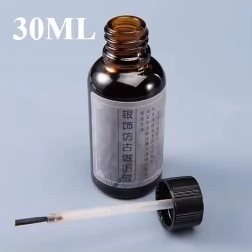 Solution de noircissement par oxydation pour bijoux en argent 30ML, pour ornements en laiton DIY et 