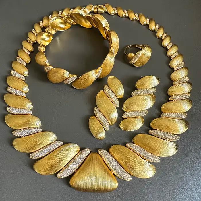 GODKI – ensemble de bijoux africains/indiens de luxe pour femmes, ensemble de bijoux de mariée en cr