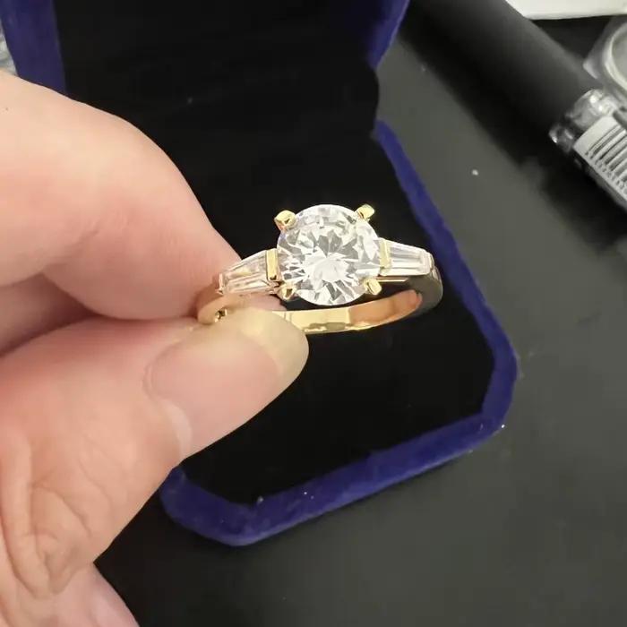 Bague de promesse en diamant pour femme, or 10 carats, matiques de mariage pour patients, bijoux de 
