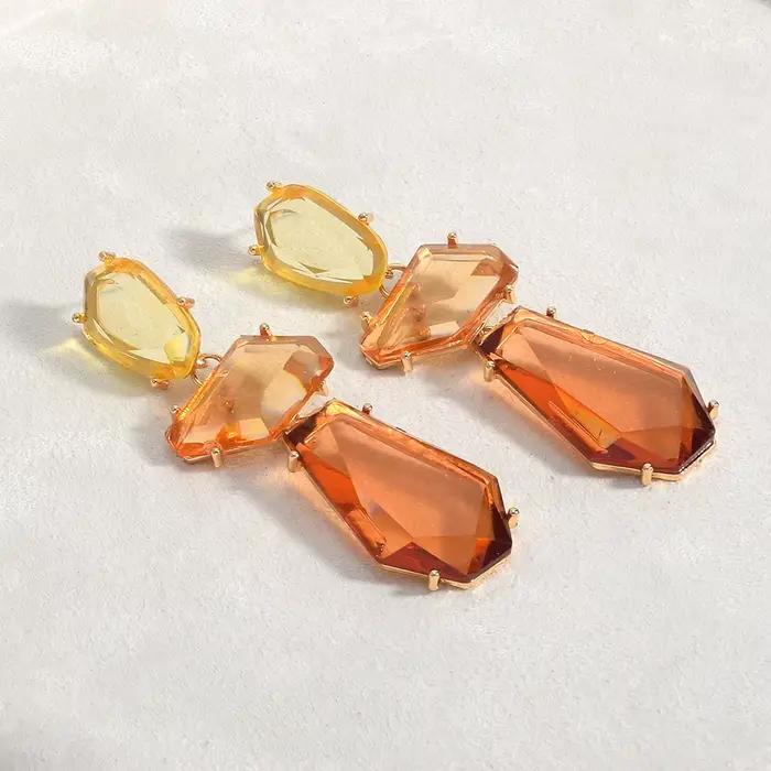 Boucles d'oreilles bohème en acrylique, boucles d'oreilles géométriques pour femmes et filles, acces