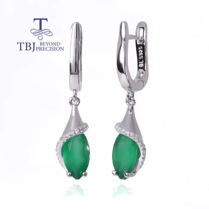 Boucles d'oreilles pendantes en agate naturelle 2026, bijoux fins en argent pour femmes, à porter au