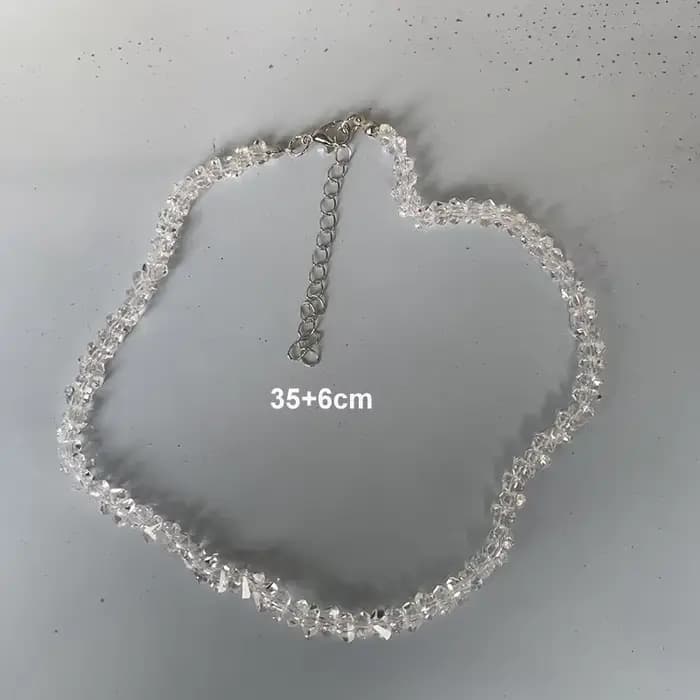 Collier ras du cou en cristal Transparent pour femmes, perles irrégulières, chaîne de clavicule coré