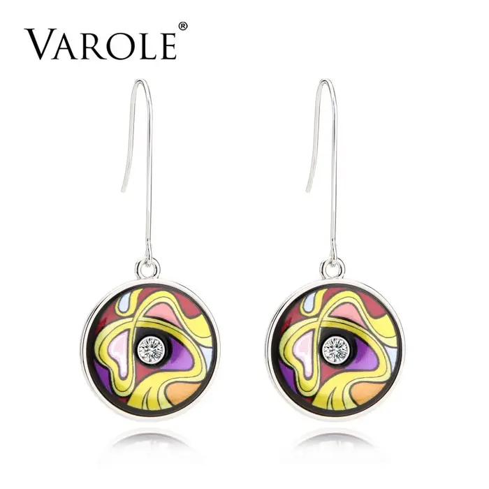 VAROLE – boucles d'oreilles pendantes indiennes pour femmes, classiques, Vintage, peintes, Style eth