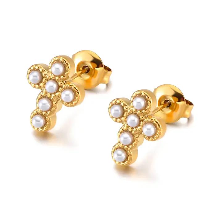 Lokaer – boucles d'oreilles Vintage en perles délicates et zircone cubique, bijoux classiques plaqué