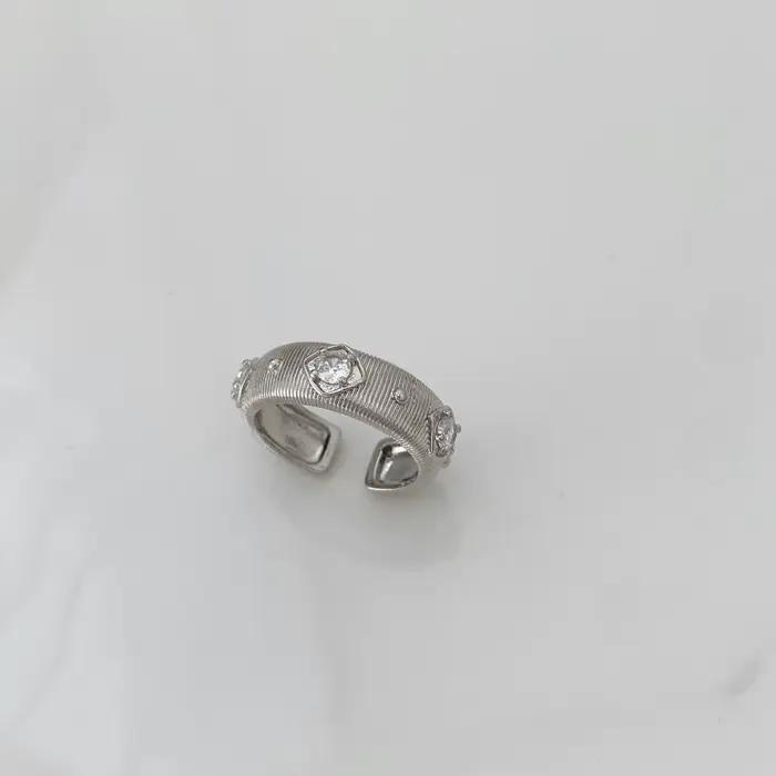 Nouveau style européen et américain, bracelet ouvert rétro palais brossé et orné de diamants pour fe