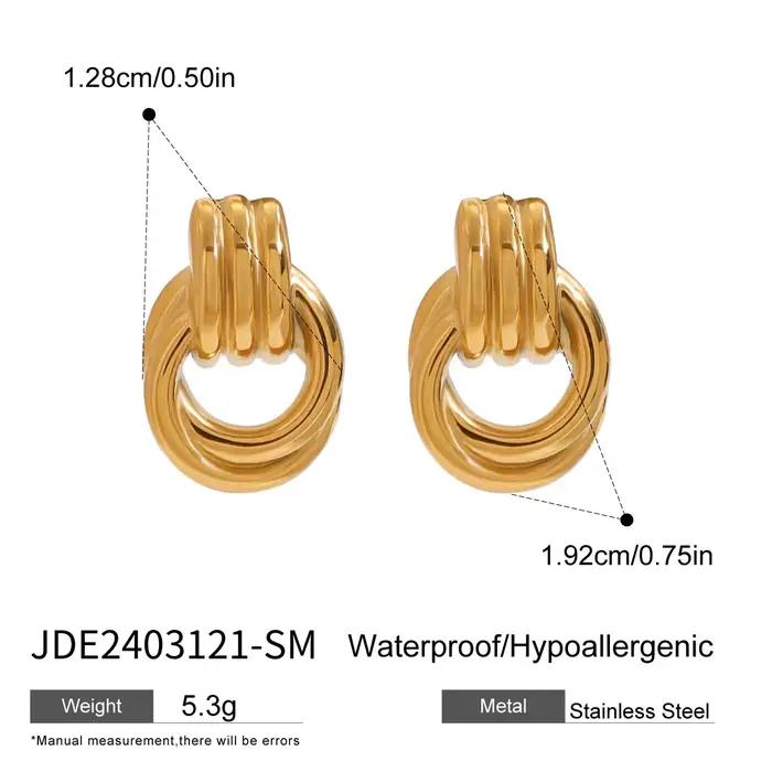Uworld Mini boucles d'oreilles Double cerceau par Caitlyn minimaliste Multi noeud boucles d'oreilles