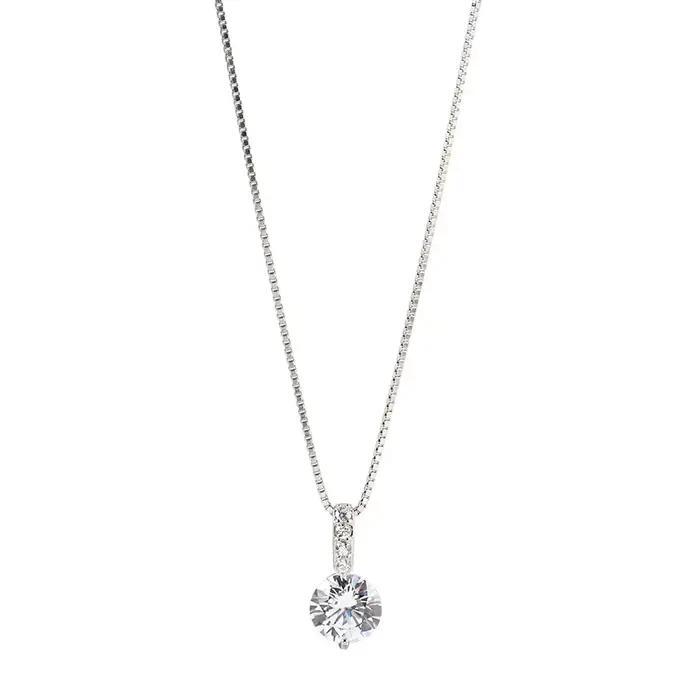 Collier pour femme en argent sterling 925, bijoux de luxe avec zircon rond, qualité supérieure, bijo