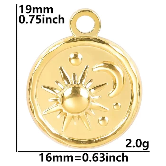 5 pièces/lot Le Soleil couleur or soleil breloques pour la fabrication de bijoux fournitures en acie