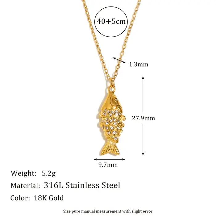 E.B.belle strass Koi poisson collier boucle d'oreille ensemble de bijoux en acier inoxydable mignon 