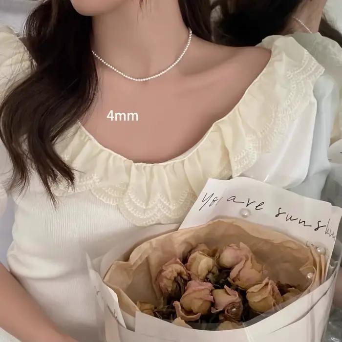 Collier élégant en perles françaises pour femme, design polyvalent en forme de U, bijou géométrique 