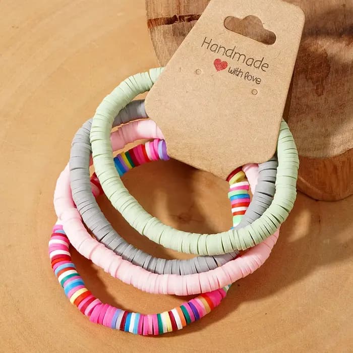 Ensemble de bracelets en perles pour femmes, Heishi coloré, fait à la main, bijoux Boho, argile colo