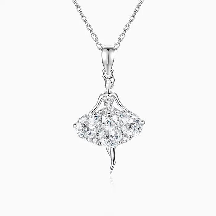 Collier Ballerine 2026 en Argent Sterling S925, Pendentif Féminin, Chaîne de Clavicule, Cadeau pour 