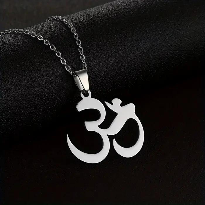 Collier avec pendentif symbole OM indien pour femmes, bijoux en acier inoxydable, cadeau de yoga et 