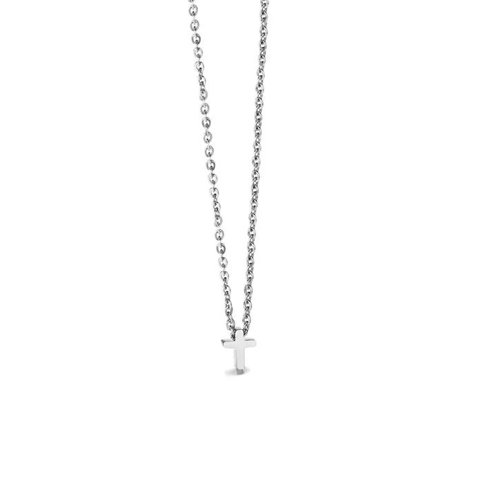 Collier croix en or pour femmes, petits pendentifs croix de jésus, Simple, couleur or, acier inoxyda