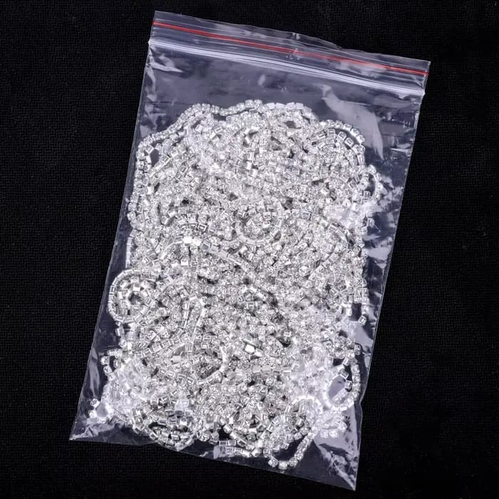 VC 1/5 yards SS6-SS18(1.5mm-4.5mm) argent/or rouge Base cristal strass chaîne couture verre strass t