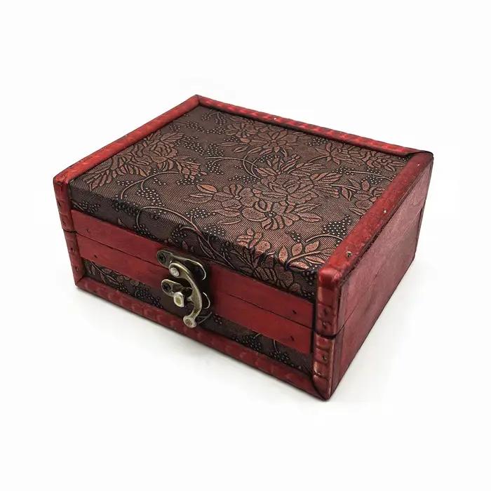 Boîte de rangement en bois rétro pour bijoux, cartes de tarot, organisateur de bureau, conteneur à c