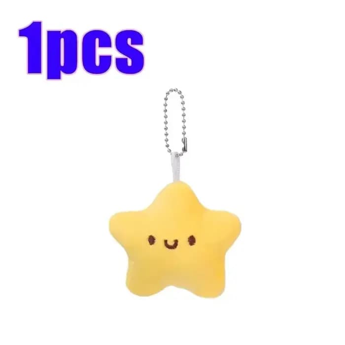 1/2/5/10/15/20 pièces 2025 nouveau porte-clés étoile à presser pendentifs poupée pendentif en peluch