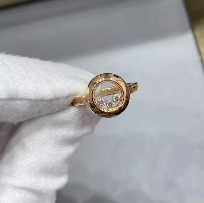 Bague Happy Move à 3 pierres de haute qualité, pavé de zircone AAA, bijoux fins pour femmes