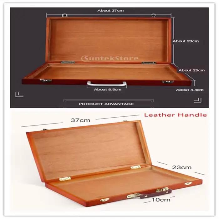 Boîte en bois portable pour le stockage de bijoux, organisateur de dessin, étui de fournitures d'art