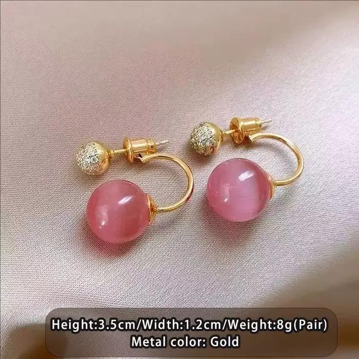 Boucles d'oreilles pendantes en opale rose pour filles, élégantes et douces, nouveau design, bijoux 