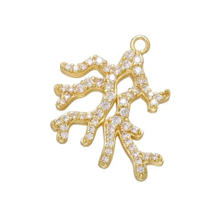 Breloques en cristal CZ en forme de racine d'arbre/œil pour la fabrication de boucles d'oreilles, pe