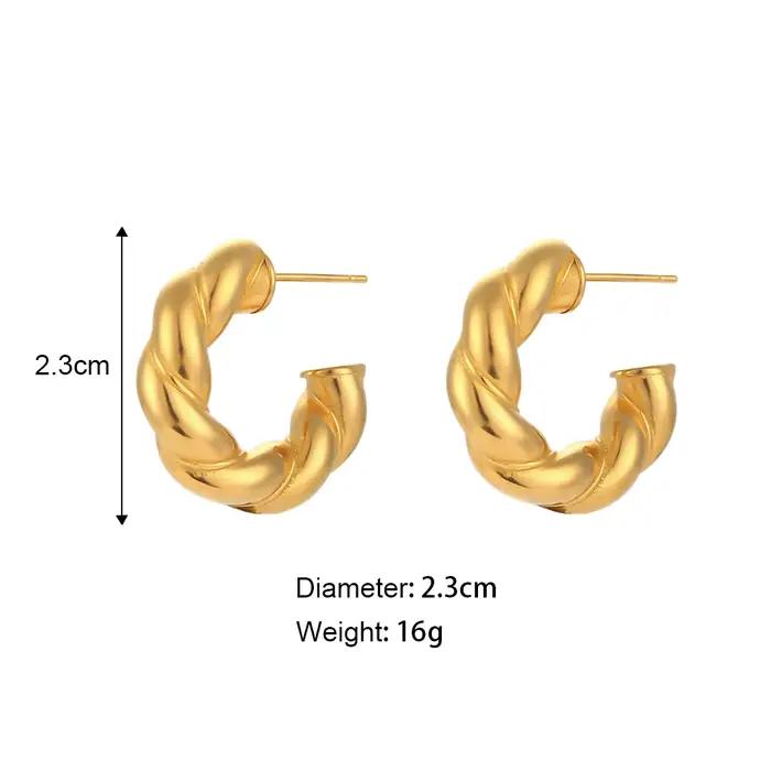 E.B.belle – boucles d'oreilles créoles épaisses en forme de Croissant pour femmes, bijoux résistants