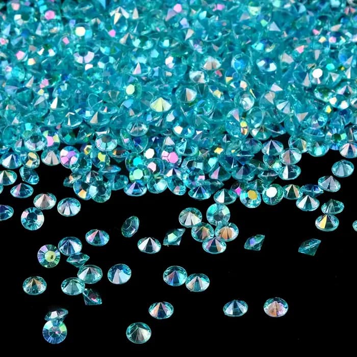 Confettis de table en cristal acrylique, 1000 carat, 4.5 pièces/lot, 24 couleurs en stock (24g), 1/3
