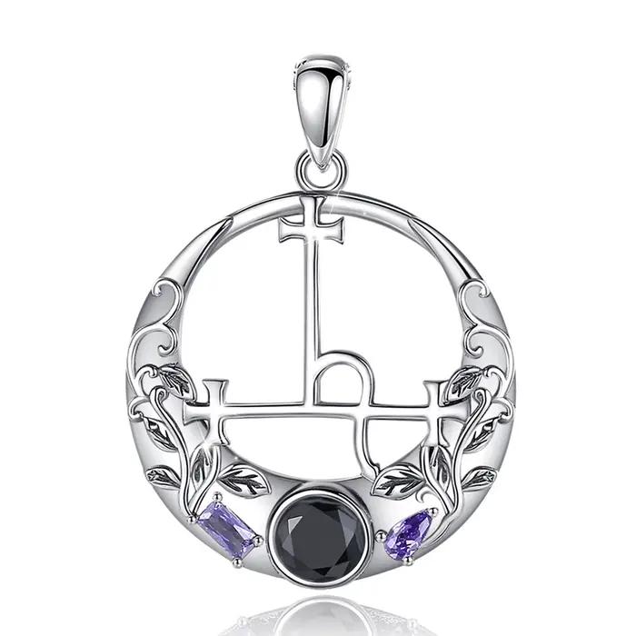 Eudora 925 argent Sterling Lilith Sigil collier pour femmes homme Vintage démon Lilith lune sceau pe
