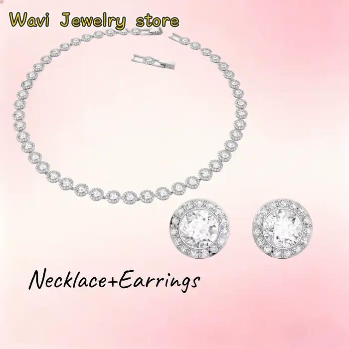 Nouvel ensemble de bijoux en zircon rond très vendu, ensemble de bijoux personnalisé classique, poly