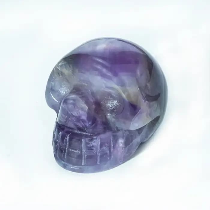 Sculpture de crâne en cristal naturel de 1 pouce, cadeau d'halloween, bijoux précieux, artisanat cré