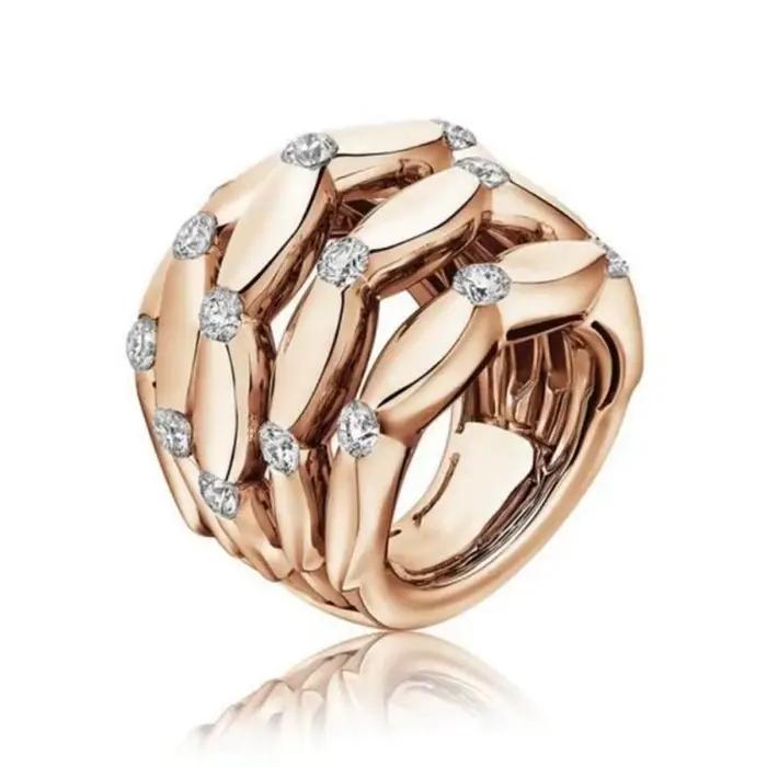 Bagues géométriques en Zircon coloré pour femmes, incrustation de couleur or, accessoires de fête, c