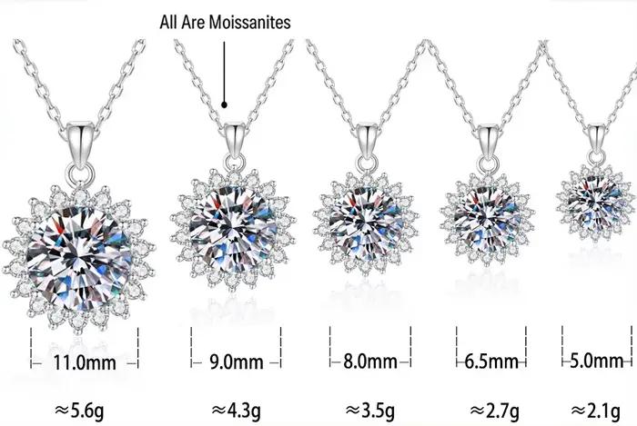 MOVESKI – collier rond en argent Sterling S925 pour femmes, pendentif Halo classique en forme de sol